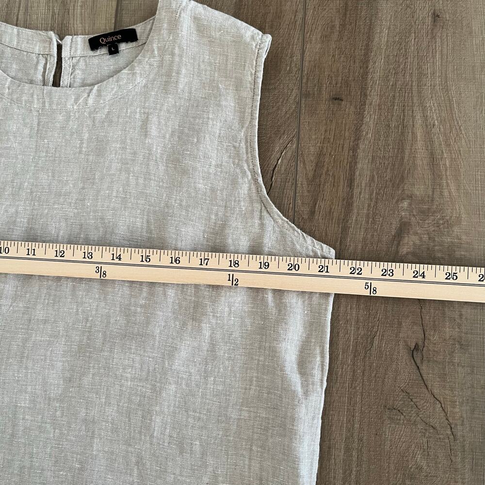 Quince Women's 100% European Linen Tank Flax Large Vacation Beach Resortwear - Picture 8 of 13